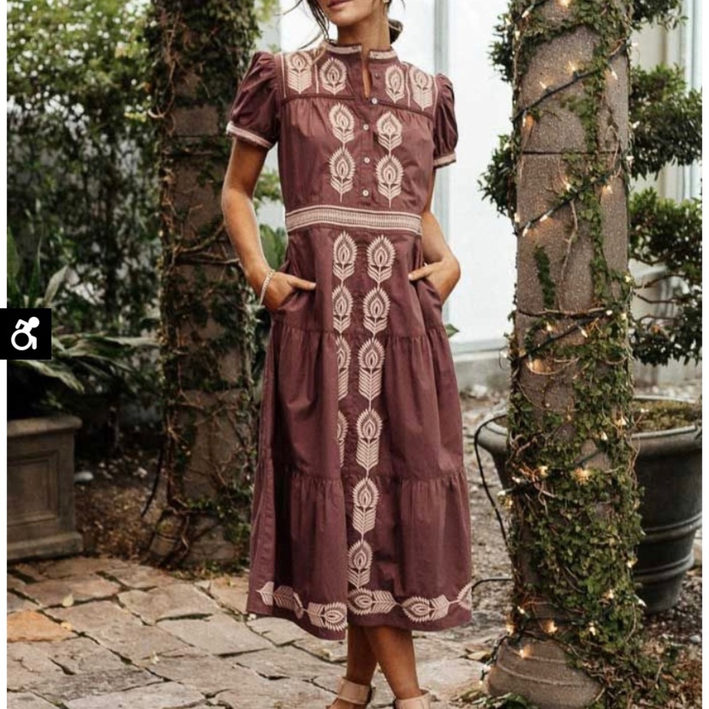Bohme Siya Embroided Dress in Lavender